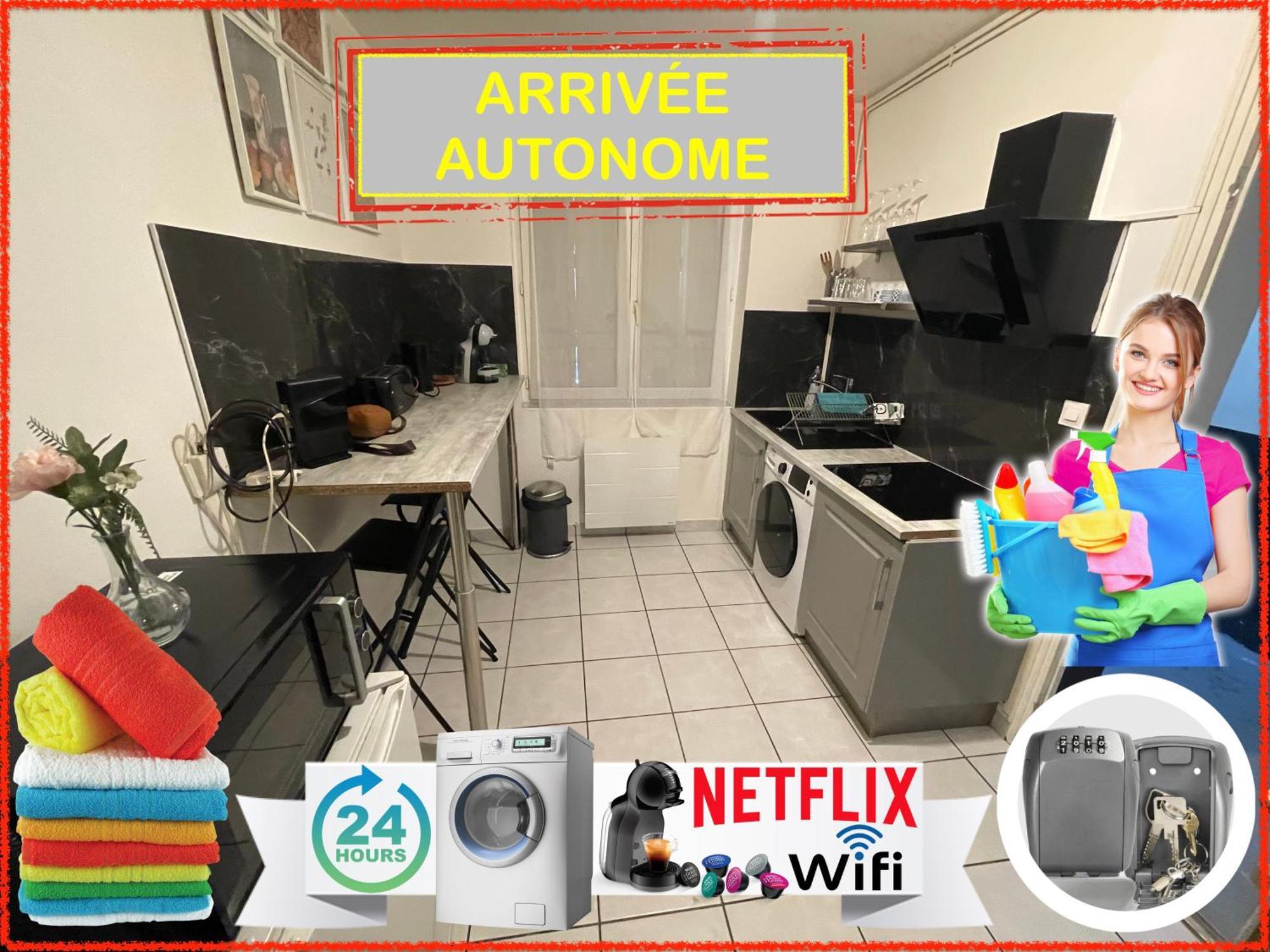 023 Chic & Cosy F1 23M2 Hypercentre Wifi Smart Tv Netflix Apartment Saint-Etienne  Luaran gambar